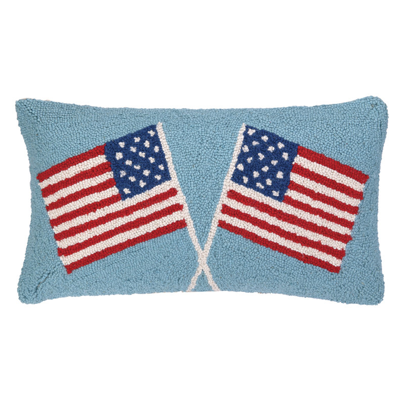 Peking Handicraft Usa Flag Hook Wool Lumbar Pillow & Reviews Wayfair
